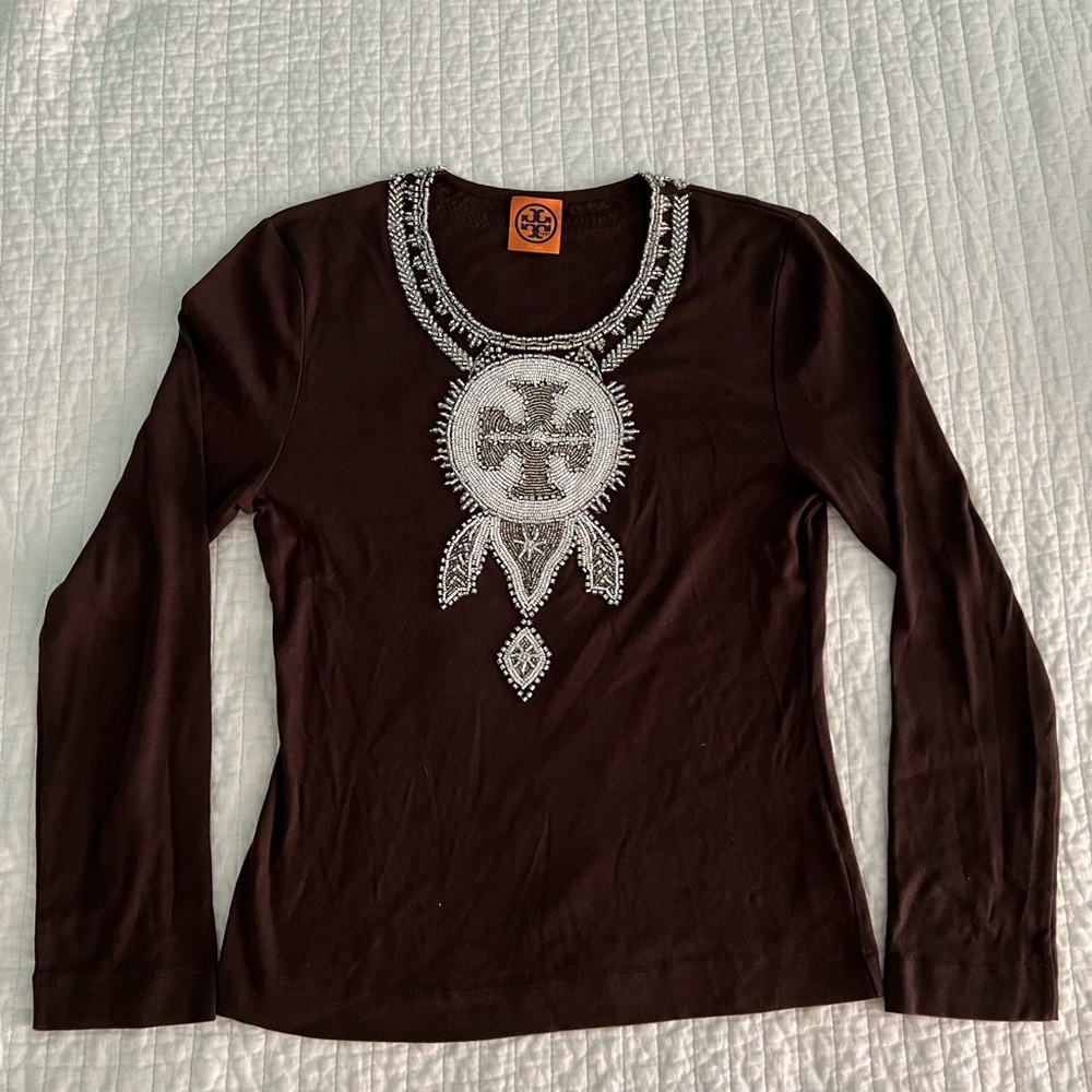 Tory Burch beaded tops. So beautiful 😍. 100% cotton.